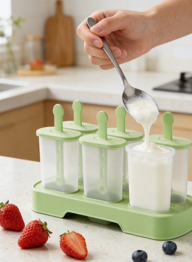 GUDOO قالب مثلجات باللون الأخضر النعناعي، صانع آيس كريم منزلي، قالب مكعبات ثلج وآيس كريم قابل للتخصيص - Image 1